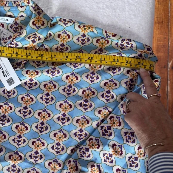 Women’s Zara Set NWT Geometric Print Blue /Purple Size Medium High Waist - Picture 10 of 16